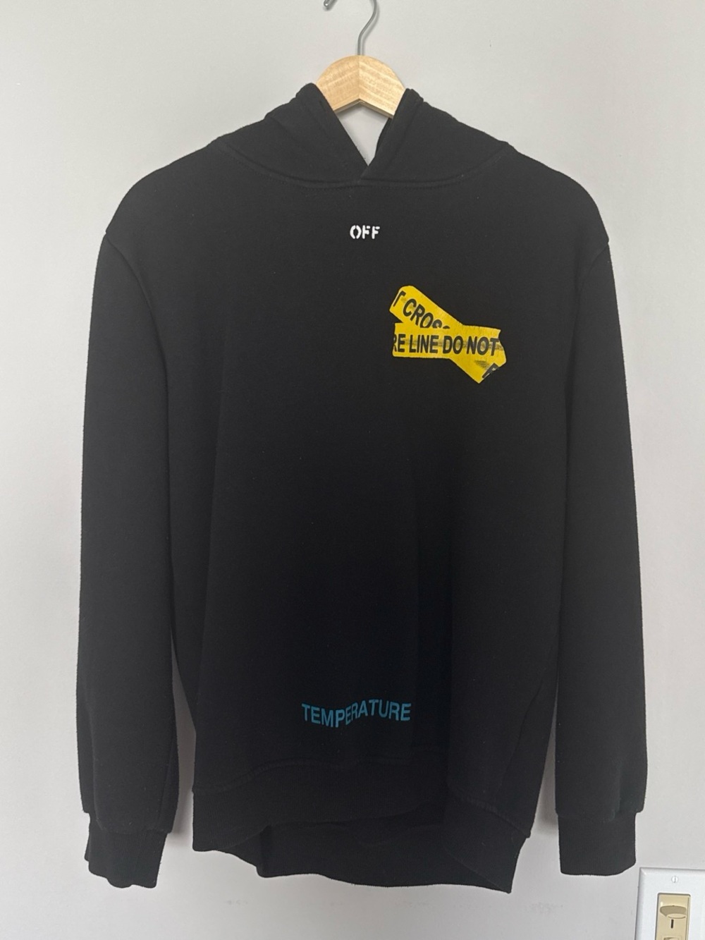 Off-White Black 'CAUTION' Graphic Hoodie